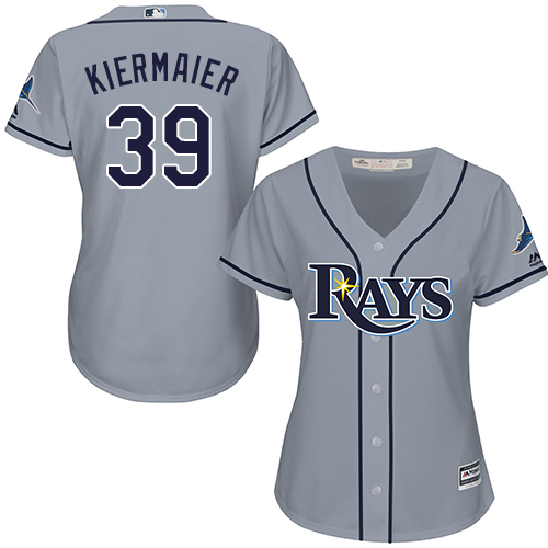 Rays #39 Kevin Kiermaier Grey Road Women's Stitched MLB Jersey - Click Image to Close